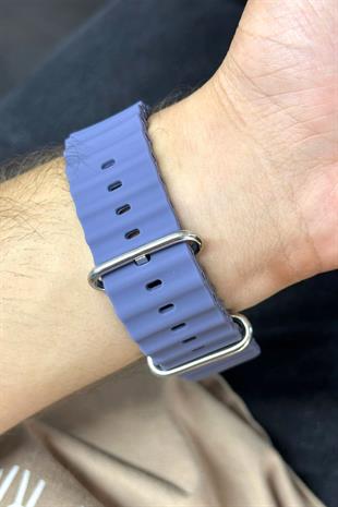 Apple Watch Uyumlu Ocean Loop Kordon Koyu Mor