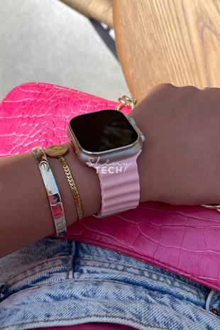 Apple Watch Uyumlu Ocean Loop Kordon Pembe