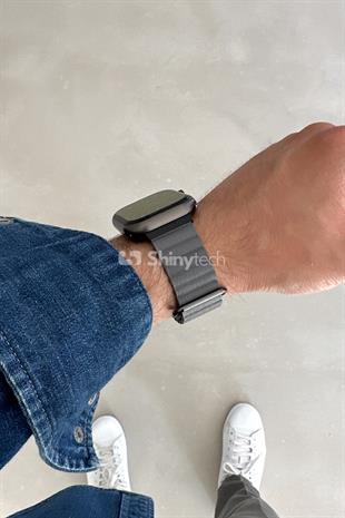 Apple Watch Uyumlu Premium Deri Loop Uzay Grisi