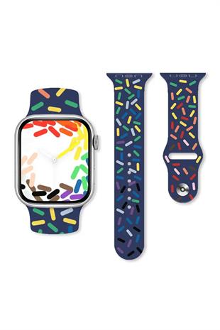 Apple Watch Uyumlu Pride Edition Spor Kordon Lacivert