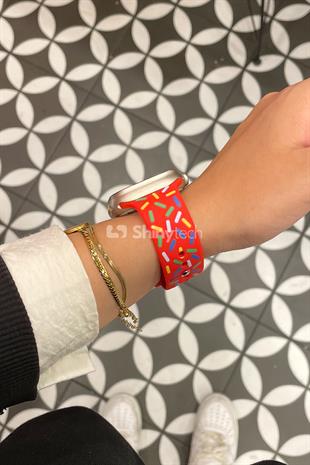 Apple Watch Uyumlu Pride Edition Spor Kordon Kırmızı