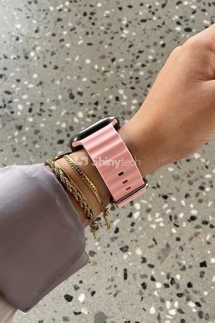 Apple Watch Uyumlu Renkli Ocean Loop Kordon Kum Pembesi/Mavi