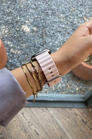 Apple Watch Uyumlu Renkli Ocean Loop Kordon Pembe/Gül Fısıltısı