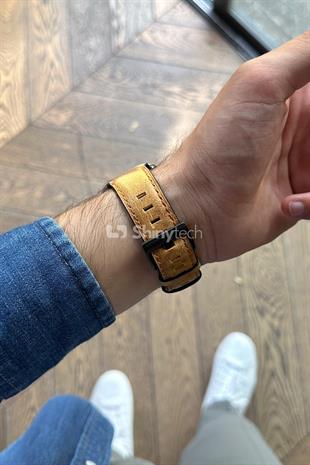 Apple Watch Uyumlu Retro Deri Kordon Taba
