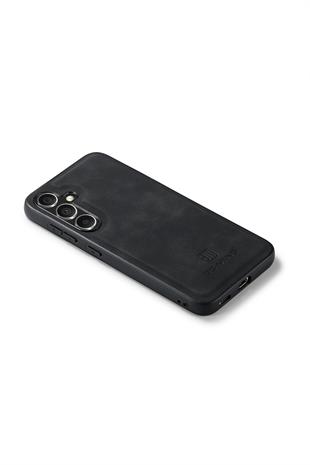 Samsung Uyumlu Ayrılabilen Cüzdanlı Deri Telefon Kılıfı Siyah