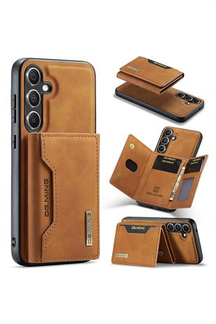 Samsung Uyumlu Ayrılabilen Cüzdanlı Deri Telefon Kılıfı Taba