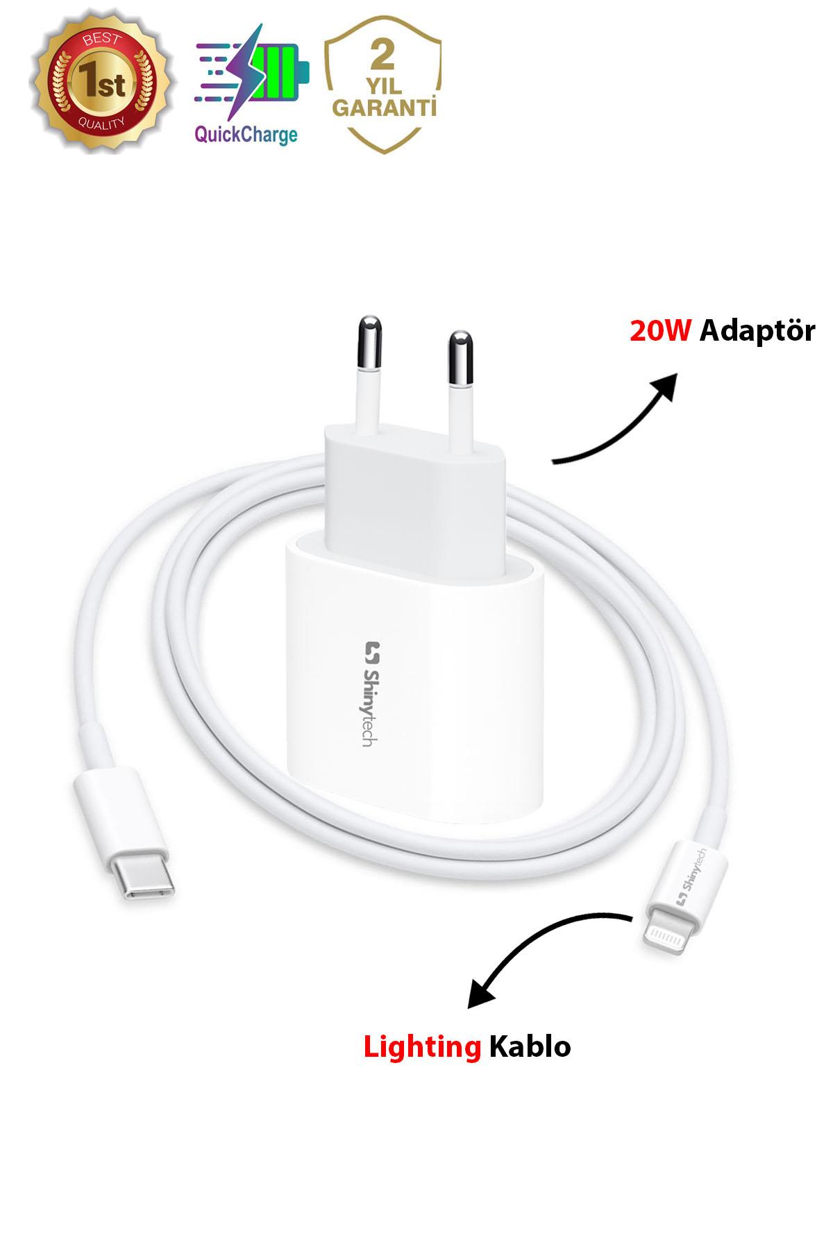 Apple iPhone Şarj Aleti 20W Şarj Adaptörü Lighting Kablo Beyaz - ShinyTECH