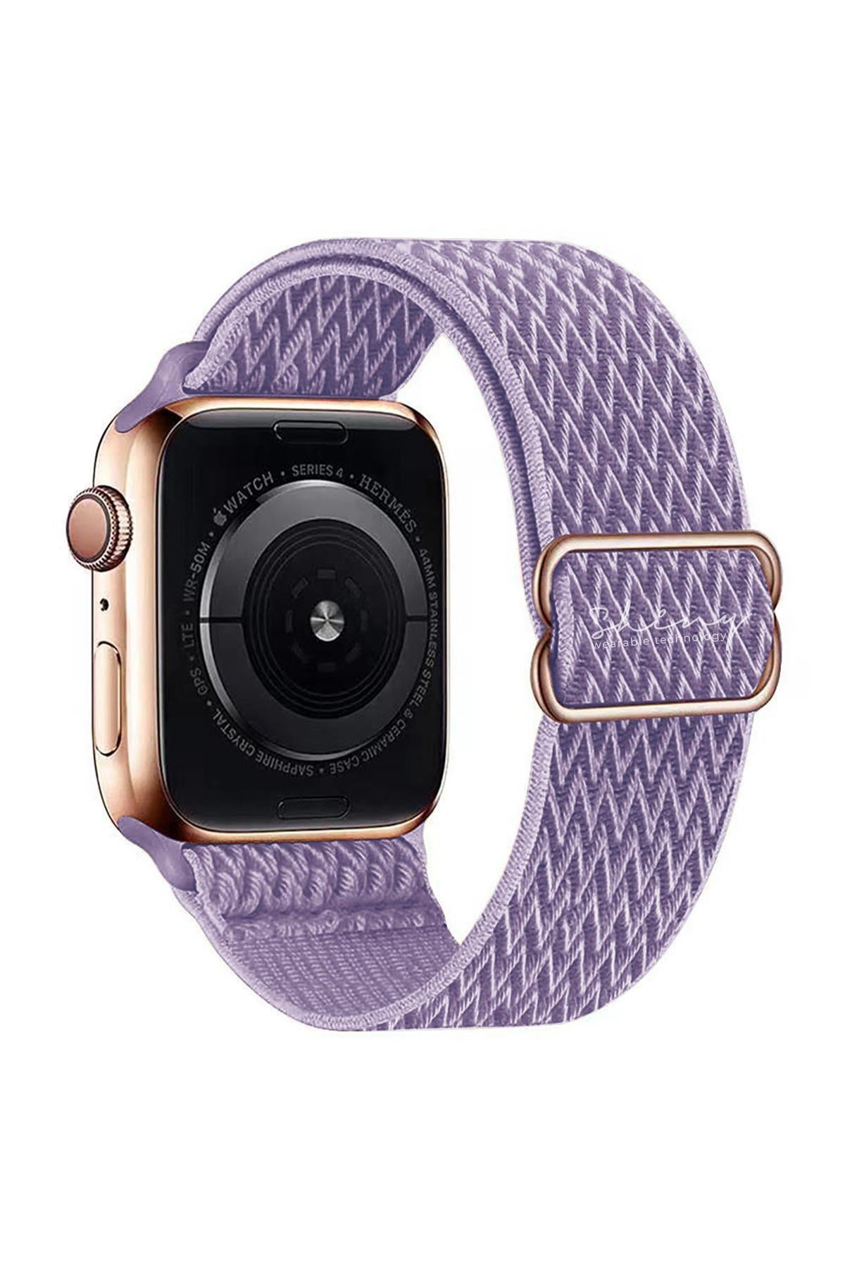 Apple Watch Uyumlu Ayarlanabilir W Örgü Loop Kordon Lavanta - ShinyTECH