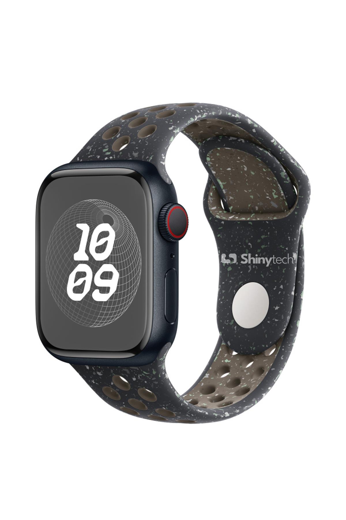 Apple Watch Uyumlu Delikli Spor Loop Kordon Gece Siyahı - ShinyTECH