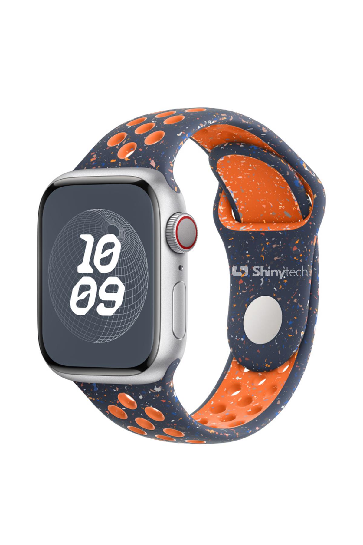 Apple Watch Uyumlu Delikli Spor Loop Kordon Ateş Mavisi - ShinyTECH