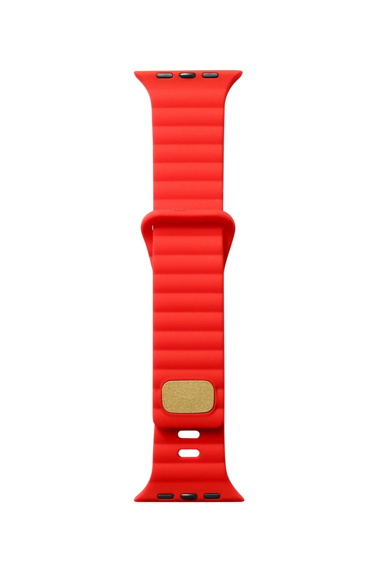 Apple Watch Uyumlu Kalın Silikon Kordon Kırmızı - ShinyTECH