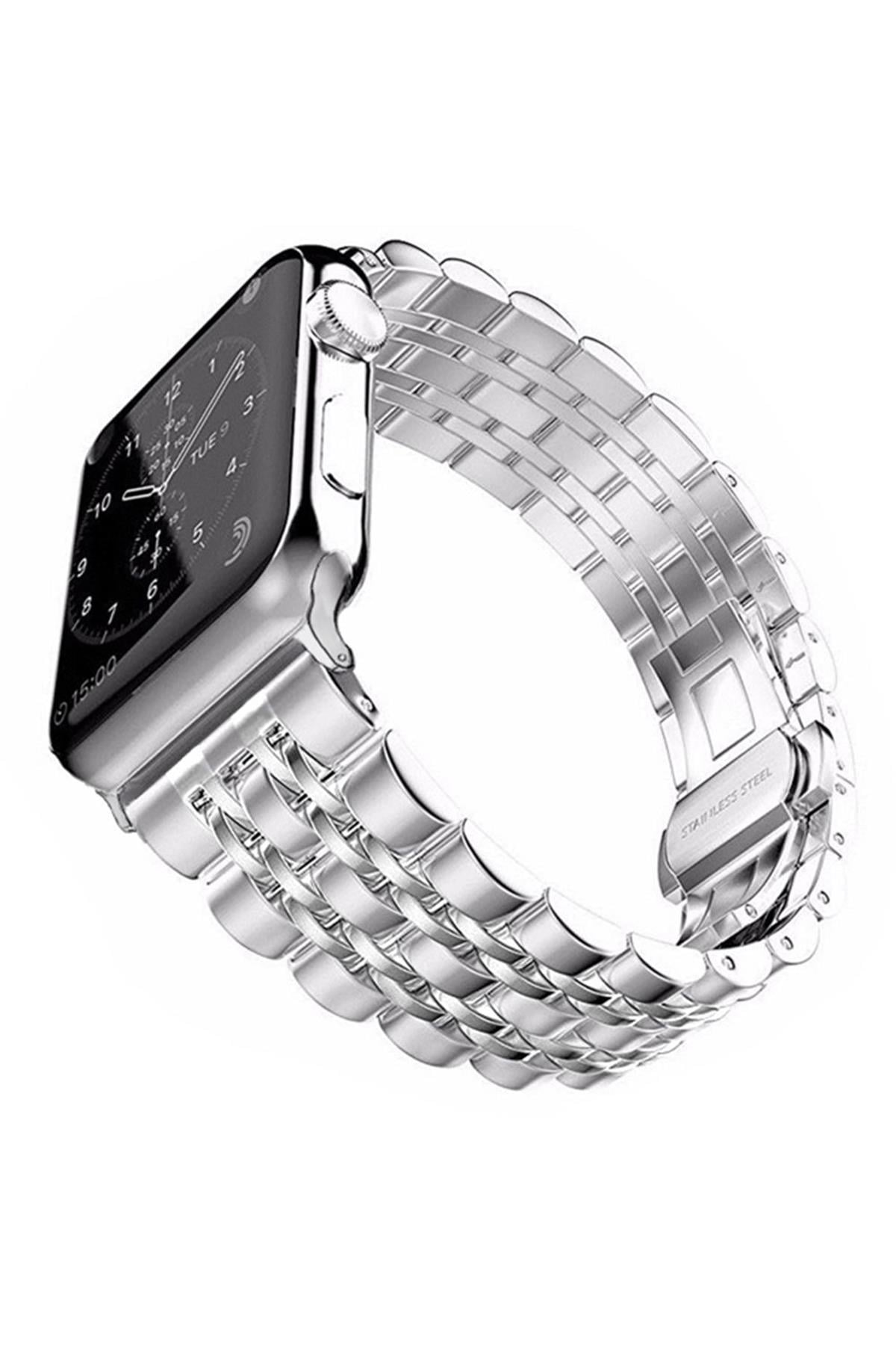 Apple Watch Uyumlu Klasik Jubile Çelik Kordon Gümüş - ShinyTECH