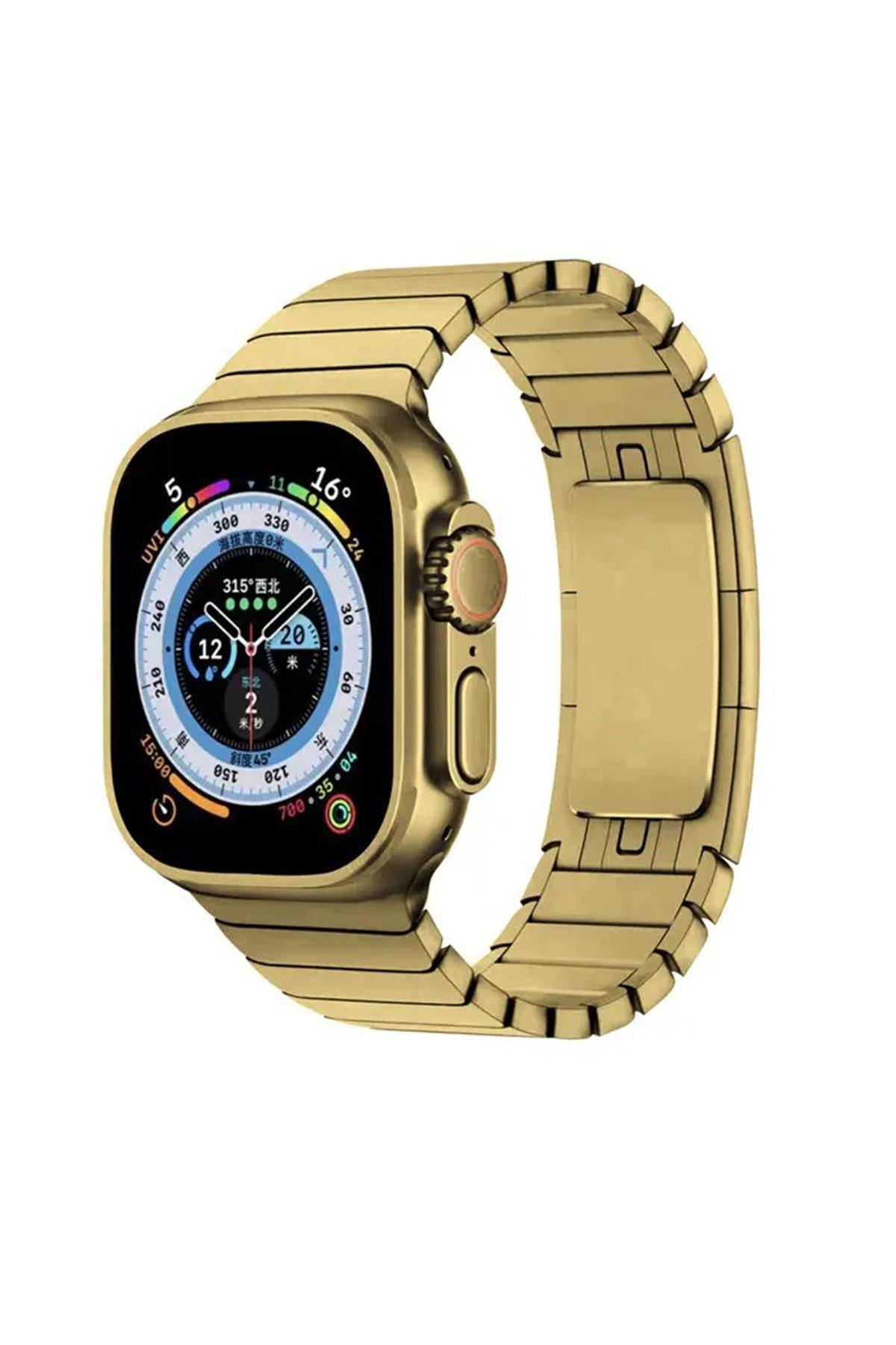 Apple Watch Uyumlu Klipsli Çelik Loop Kordon Gold - ShinyTECH