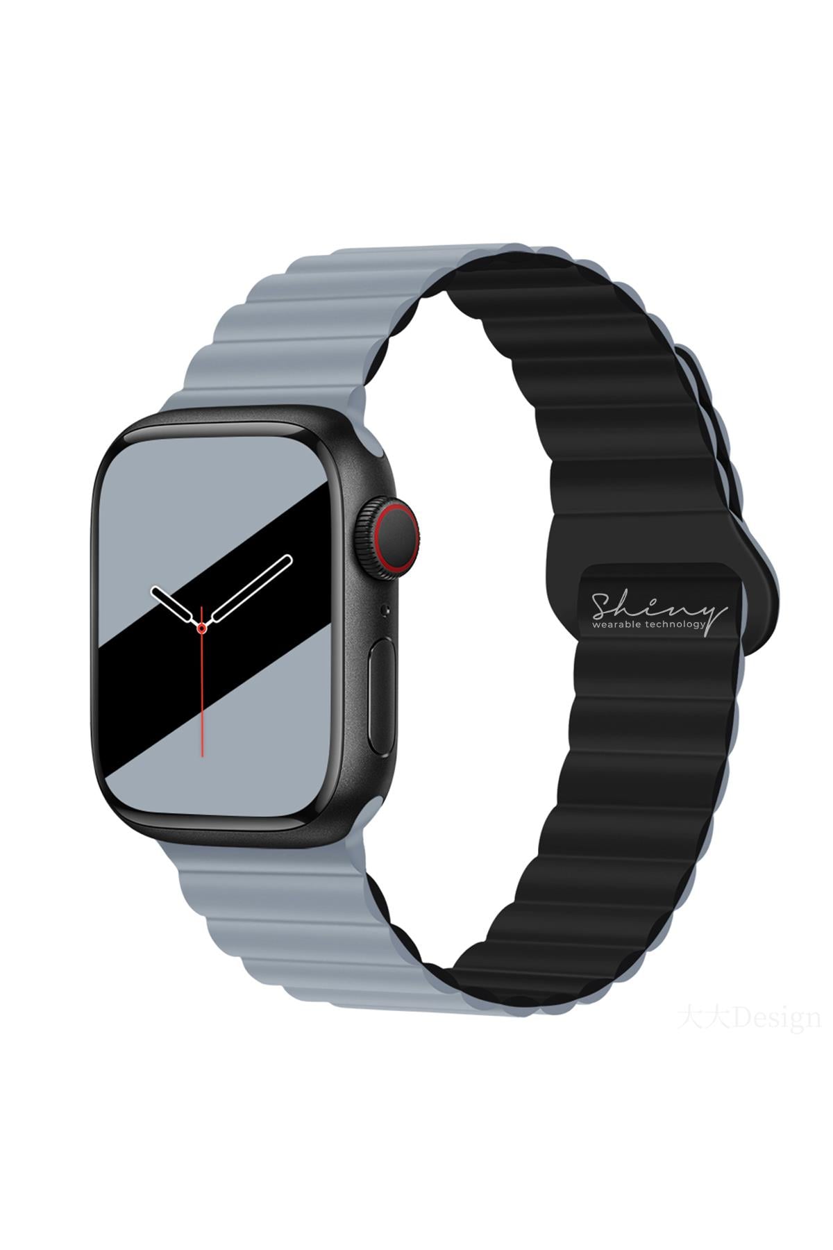 Apple Watch Uyumlu Manyetik Silikon Loop Kordon Obsidyen/Siyah - ShinyTECH