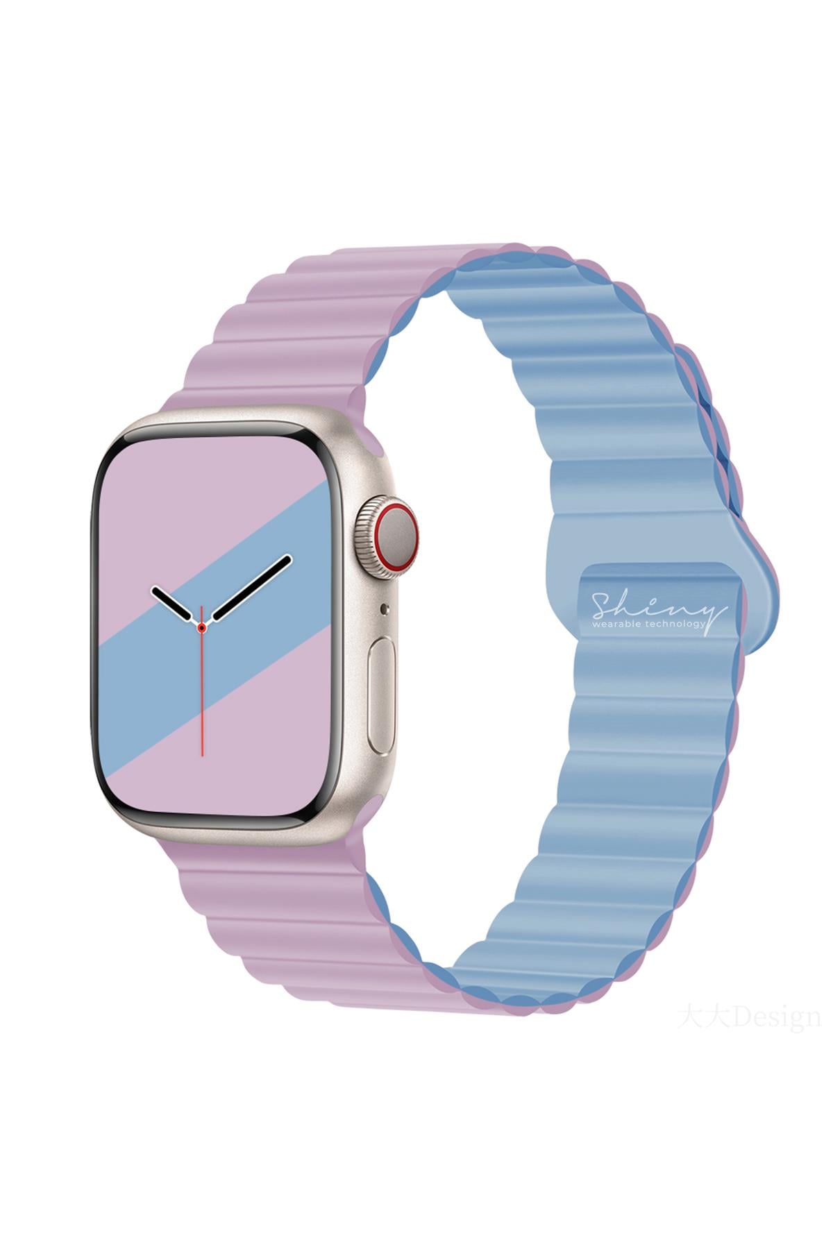 Apple Watch Uyumlu Manyetik Silikon Loop Kordon Lavanta/Mavi - ShinyTECH