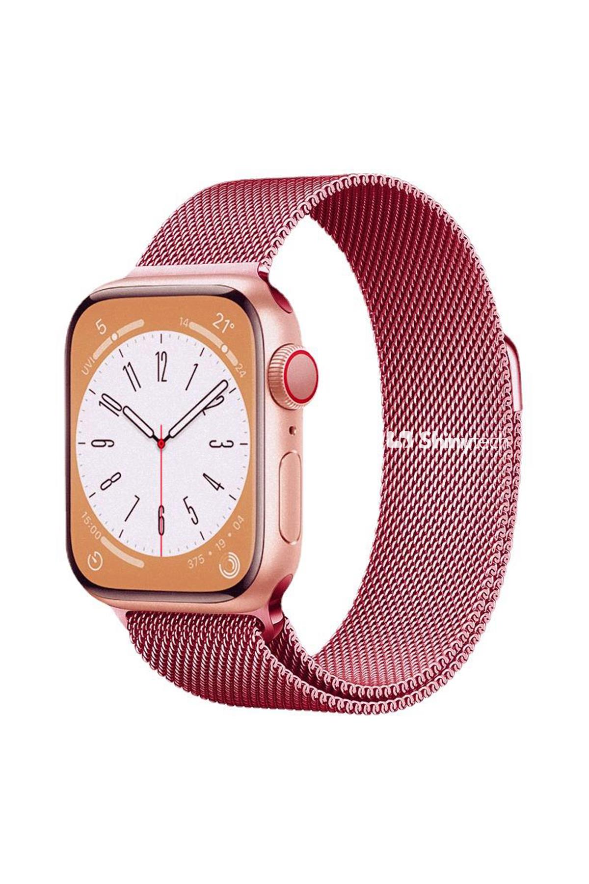 Apple Watch Uyumlu Milano Loop Çelik Hasır Kordon Barbie Pembe - ShinyTECH