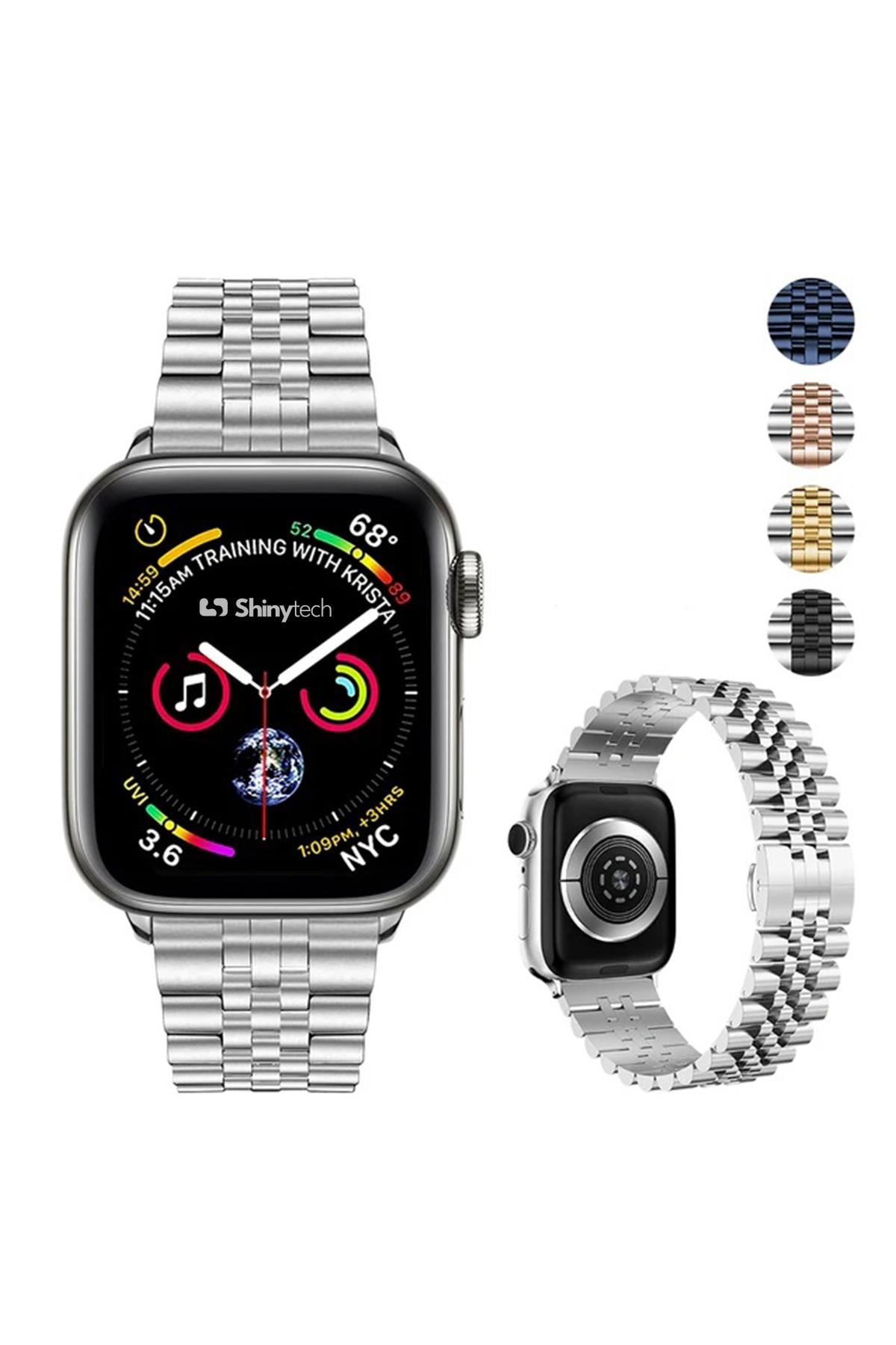 Apple Watch Uyumlu Modern Jubile Çelik Kordon Gümüş - ShinyTECH