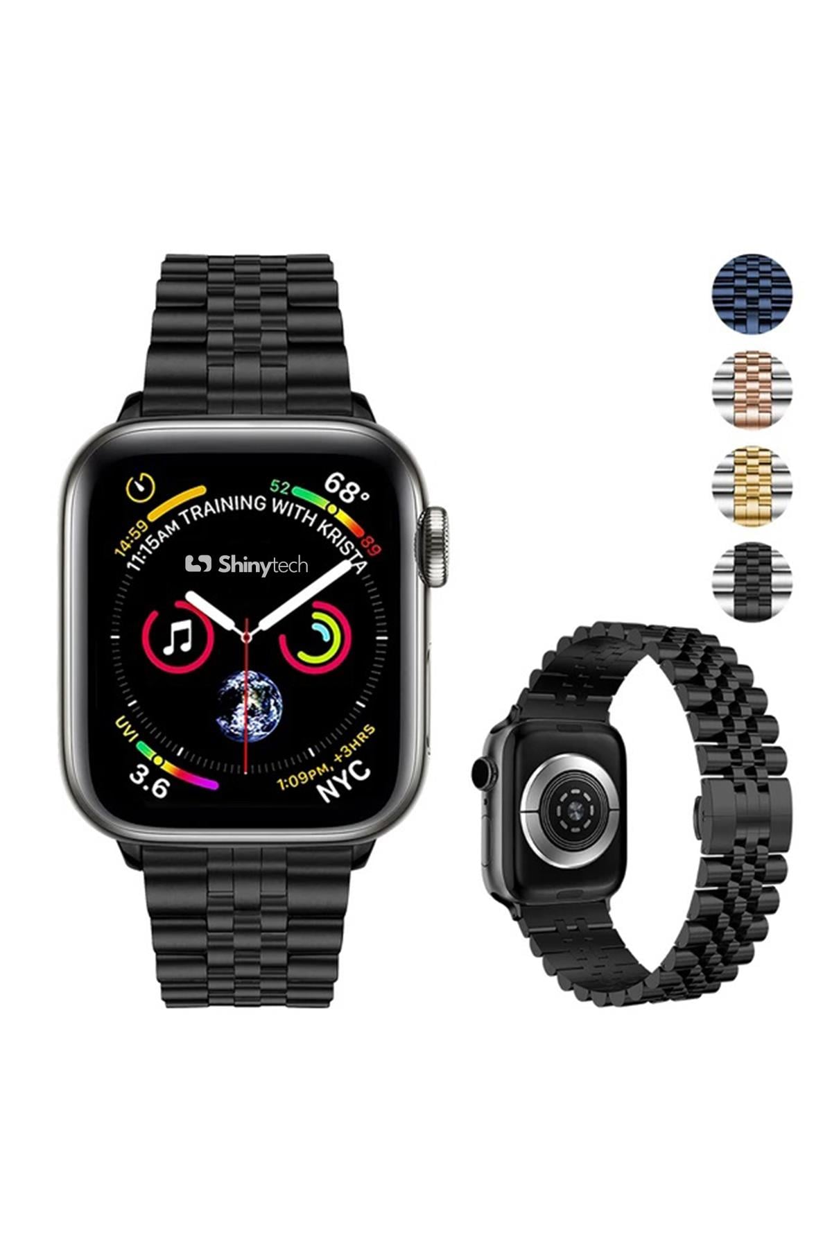 Apple Watch Uyumlu Modern Jubile Çelik Kordon Siyah - ShinyTECH