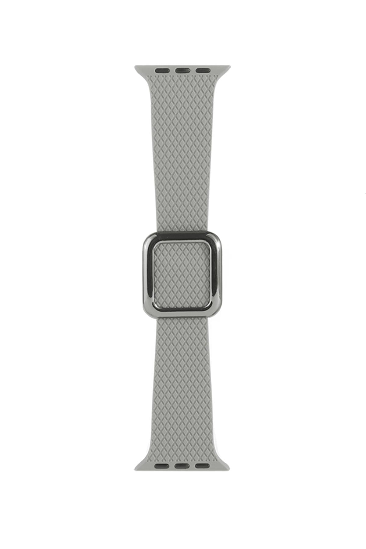Apple Watch Uyumlu Modern Tokalı Kordon Gri - ShinyTECH