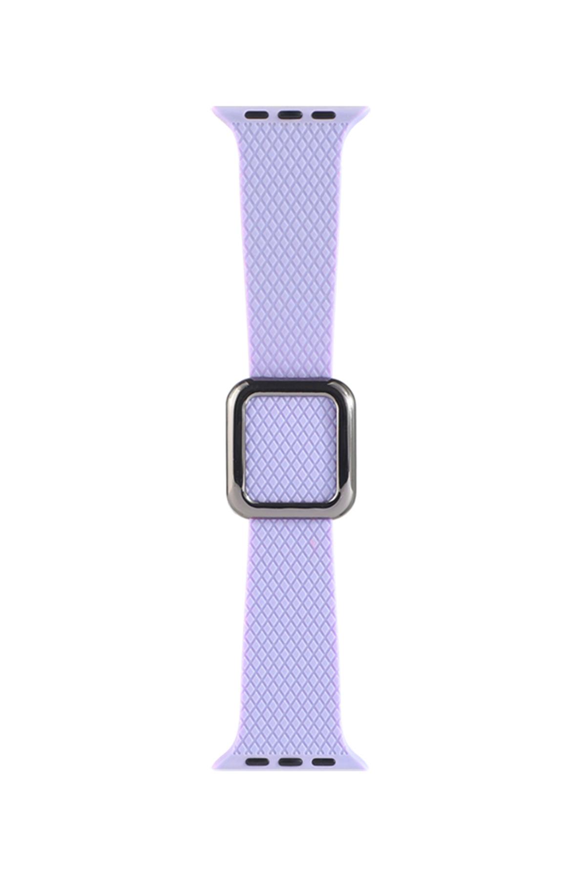 Apple Watch Uyumlu Modern Tokalı Kordon Lila - ShinyTECH