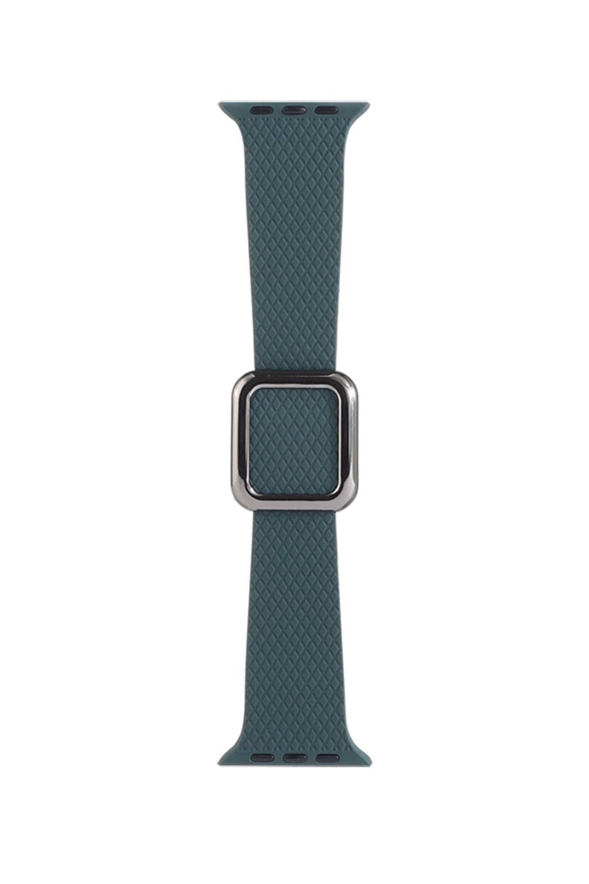 Apple Watch Uyumlu Modern Tokalı Kordon Zeytin Yeşili - ShinyTECH