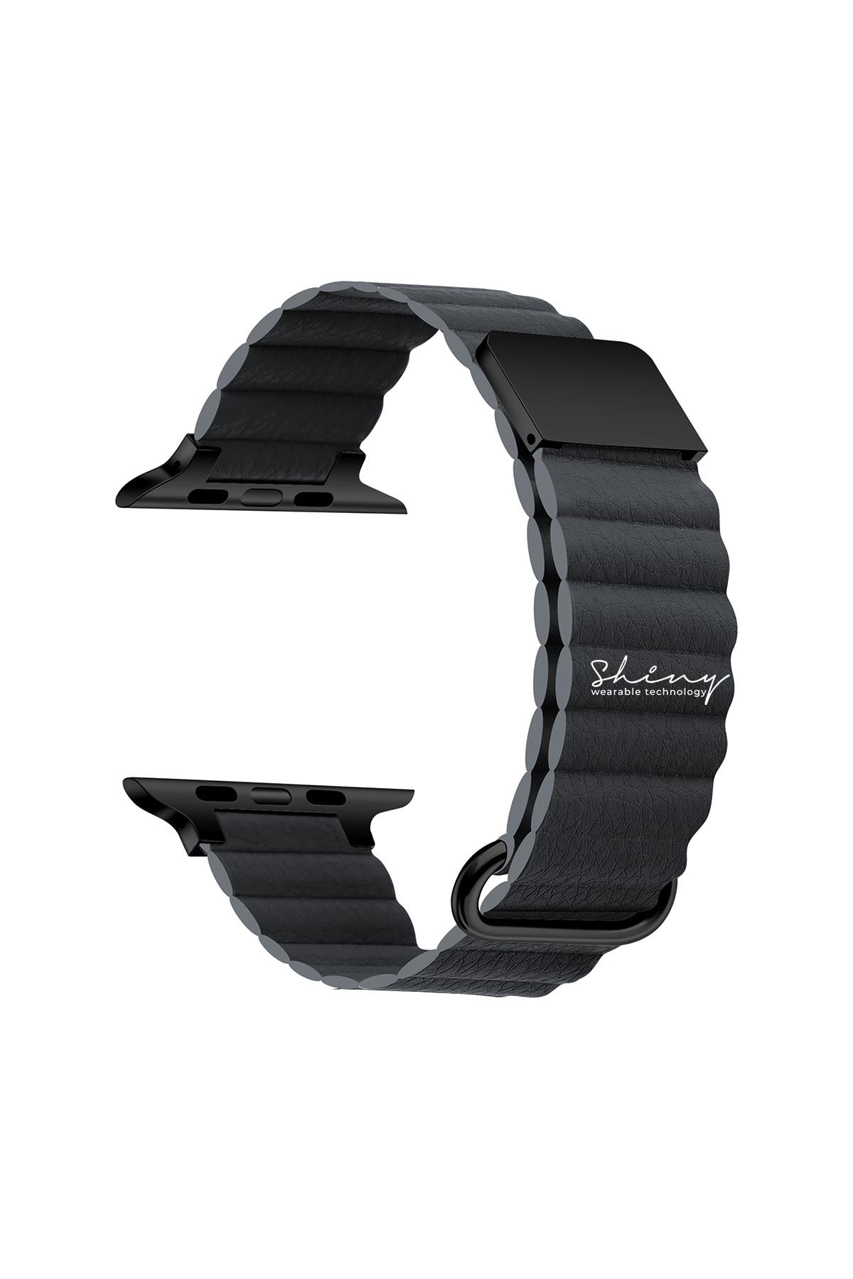 Apple Watch Uyumlu Premium Deri Loop Uzay Grisi - ShinyTECH