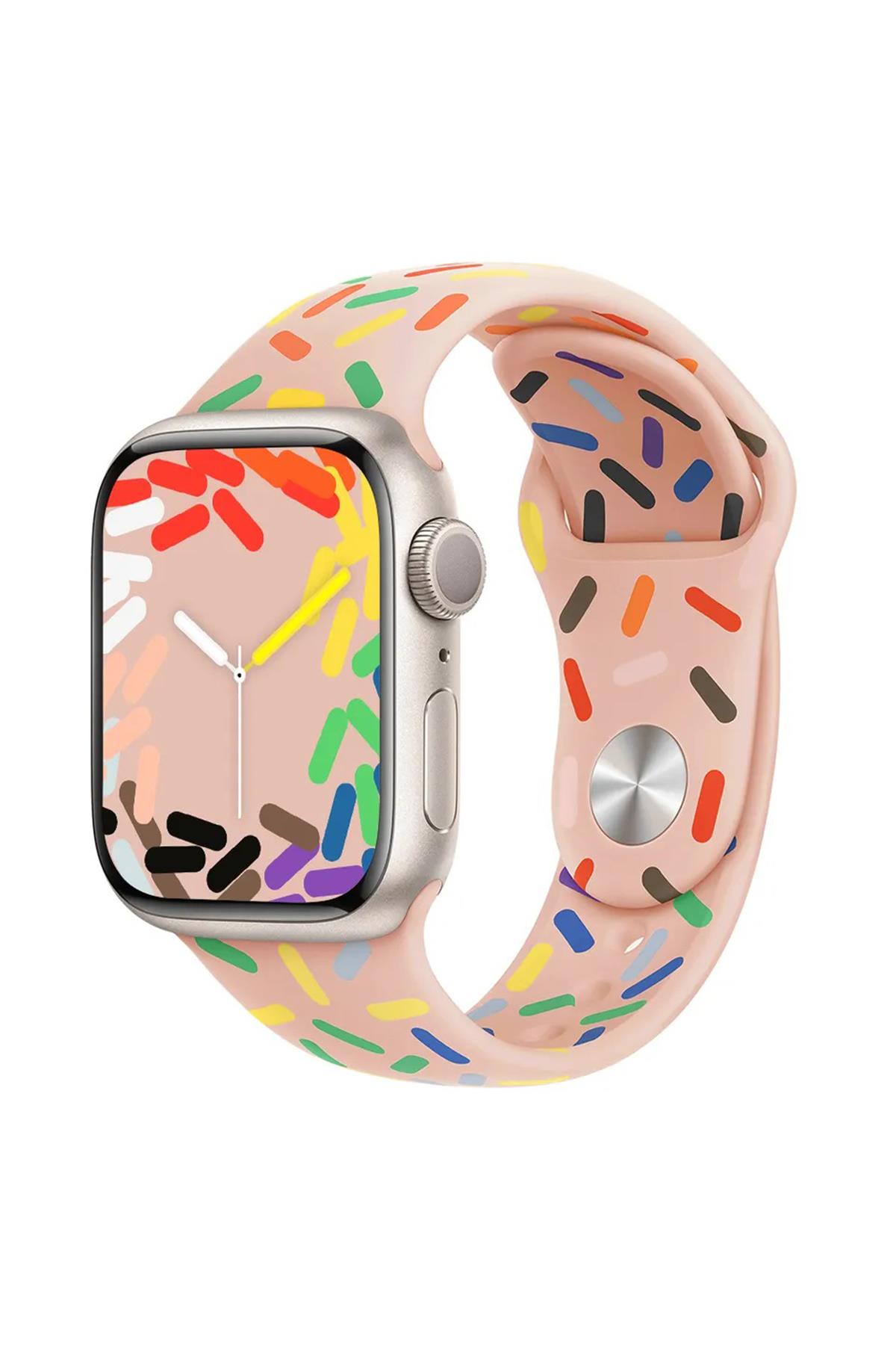 Apple Watch Uyumlu Pride Edition Spor Kordon Açık Pembe - ShinyTECH