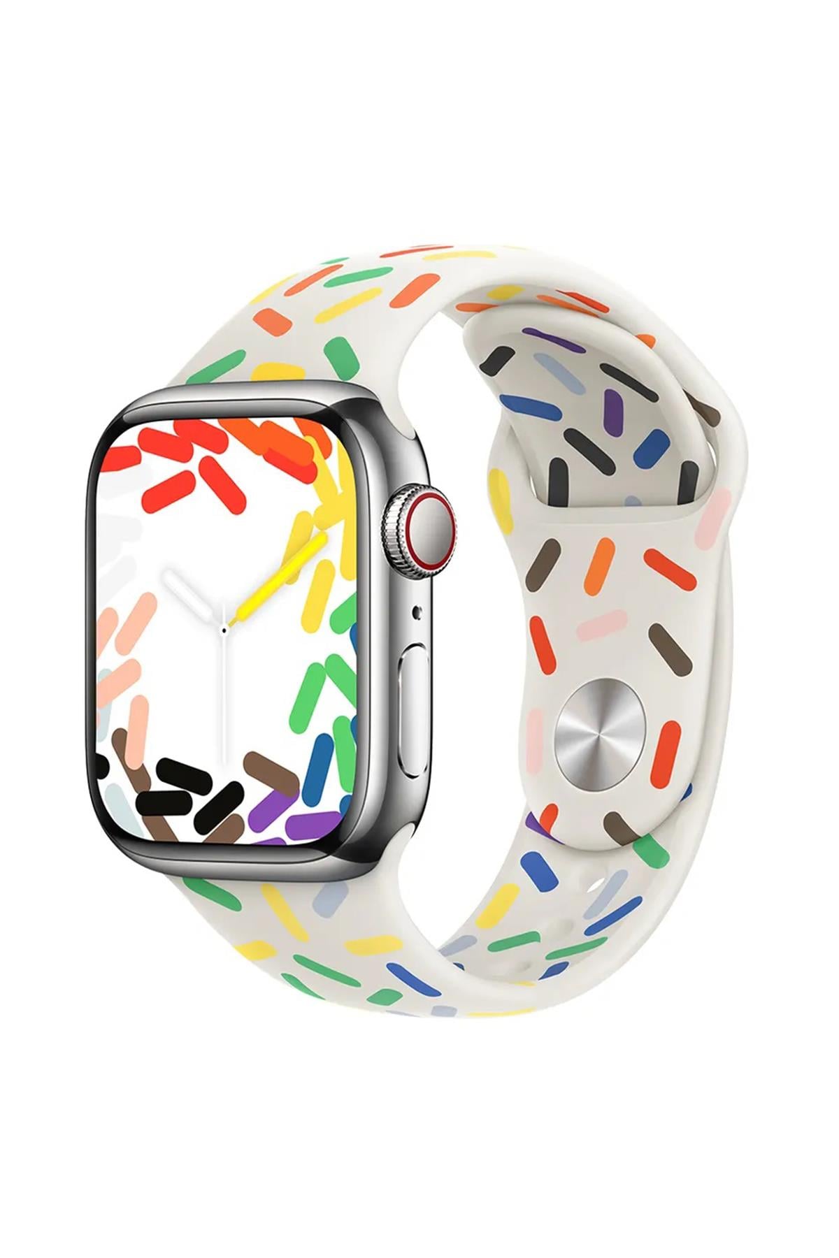 Apple Watch Uyumlu Pride Edition Spor Kordon Beyaz - ShinyTECH