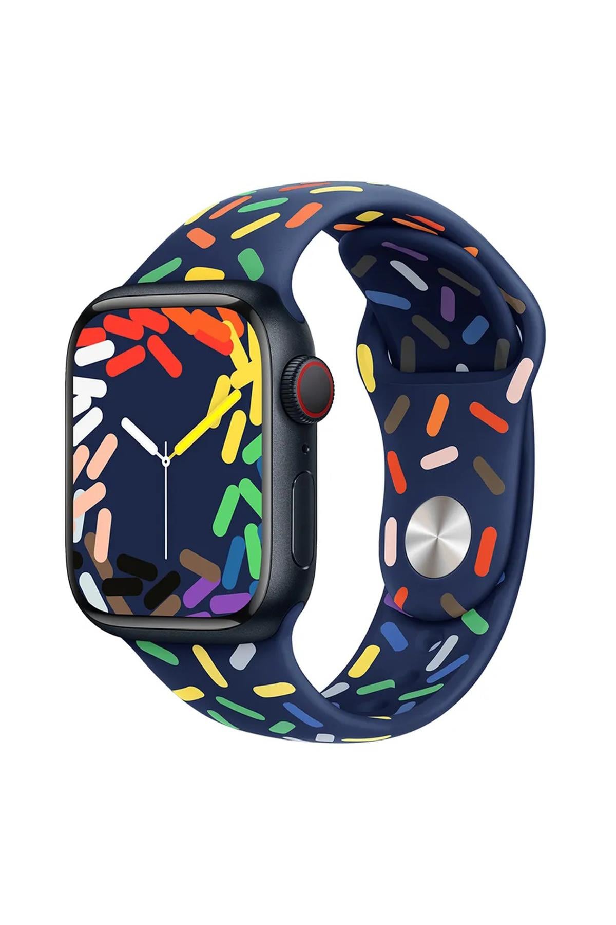 Apple Watch Uyumlu Pride Edition Spor Kordon Lacivert - ShinyTECH