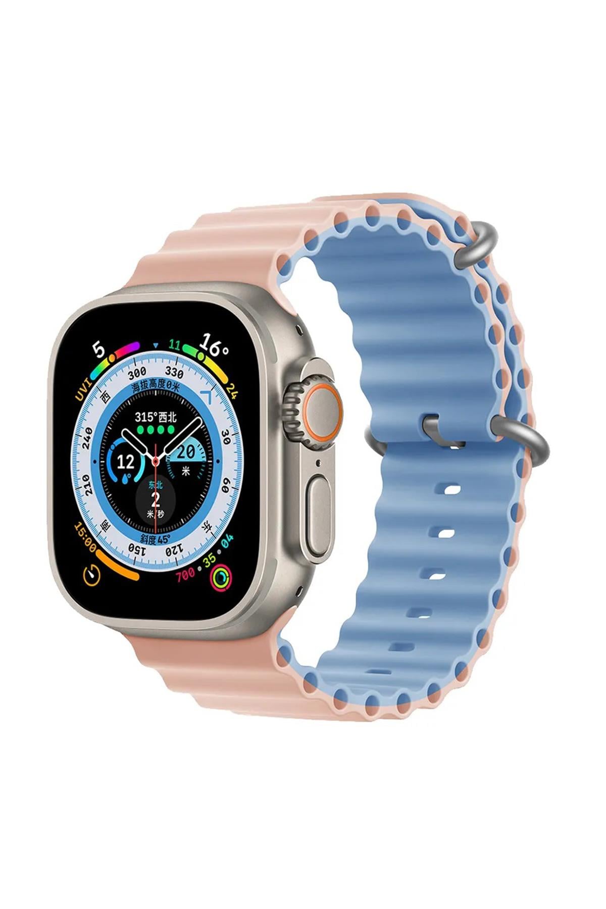 Apple Watch Uyumlu Renkli Ocean Loop Kordon Kum Pembesi/Mavi - ShinyTECH