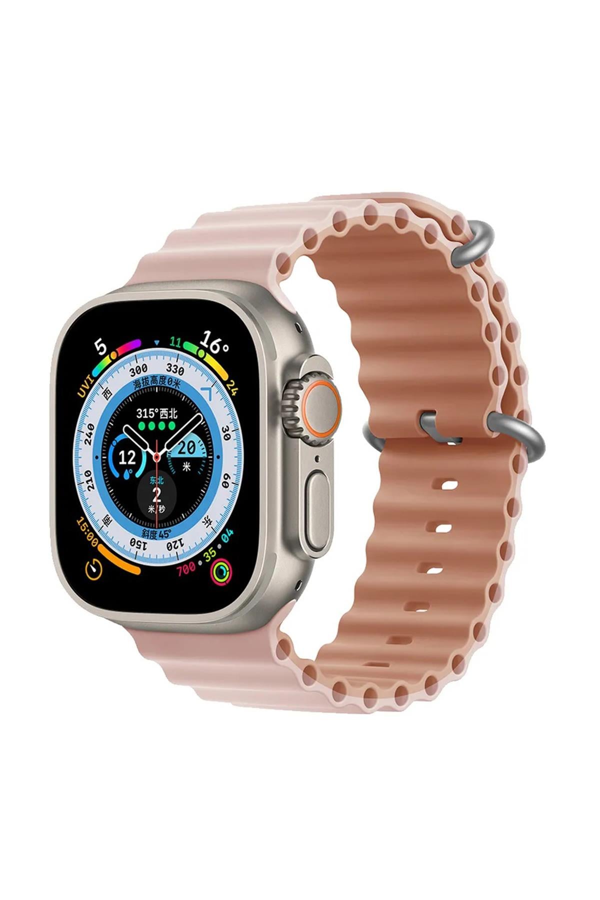 Apple Watch Uyumlu Renkli Ocean Loop Kordon Pembe/Gül Fısıltısı - ShinyTECH