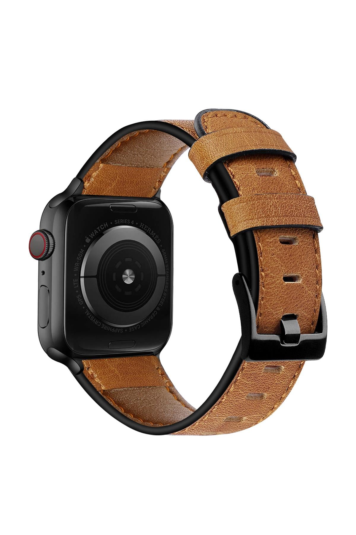 Apple Watch Uyumlu Retro Deri Kordon Taba - ShinyTECH