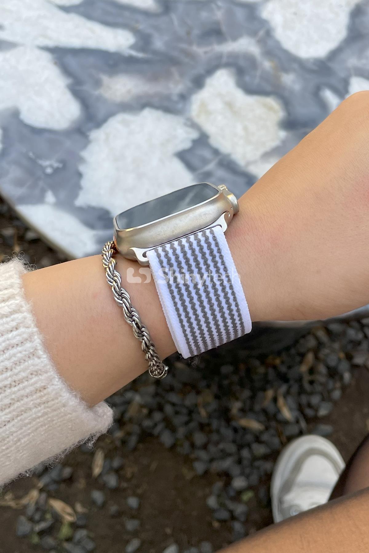 Apple Watch Uyumlu Trail Loop Kordon Beyaz - ShinyTECH