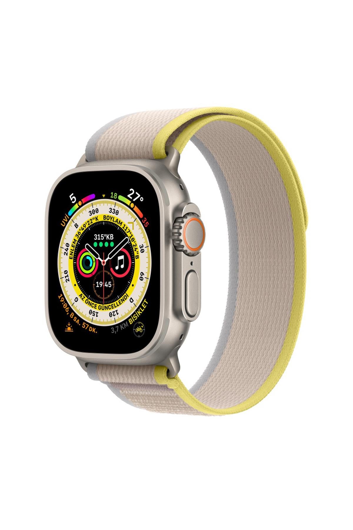 Apple Watch Uyumlu Trail Loop Kordon Sarı/Bej - ShinyTECH