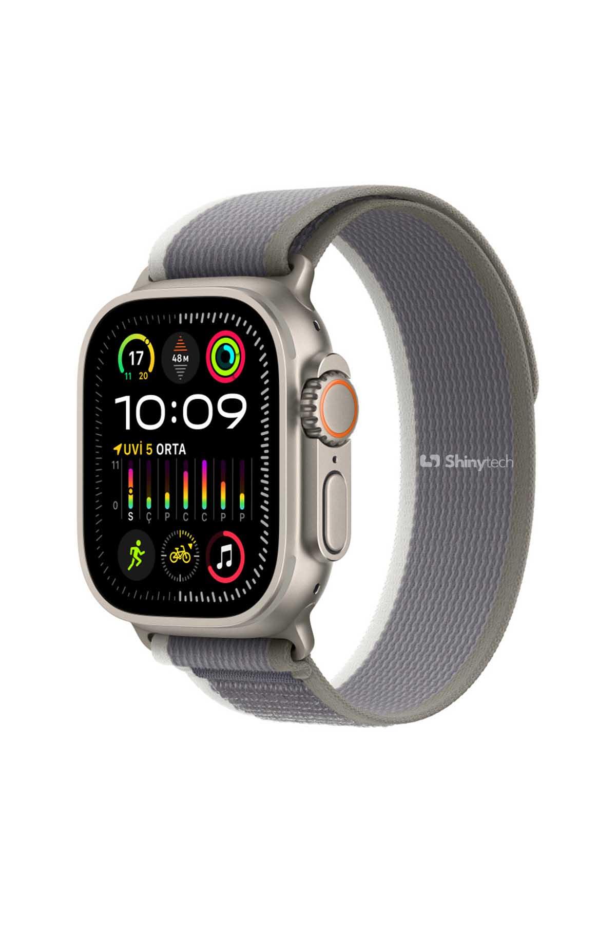 Apple Watch Uyumlu Trail Loop Kordon Yeşil/Gri - ShinyTECH