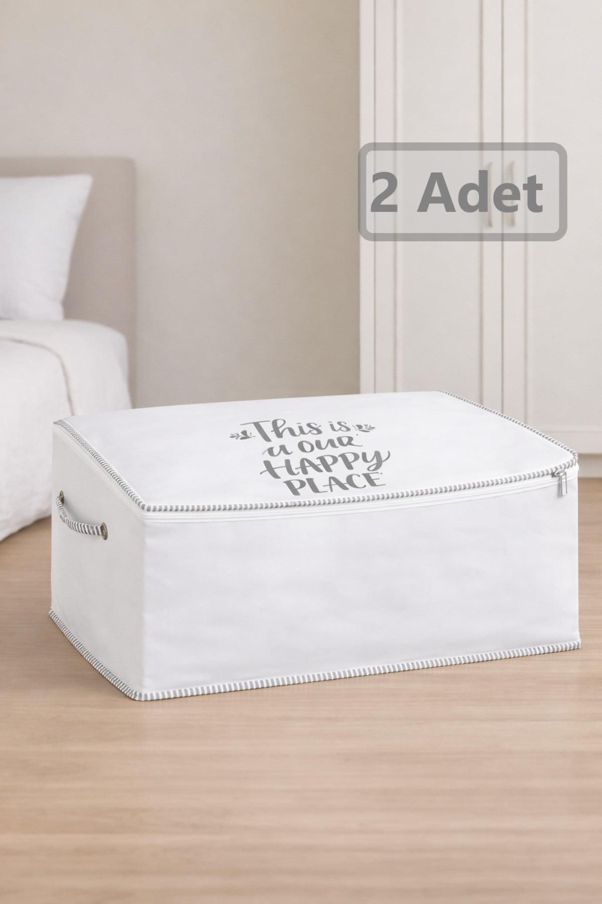 2 Adet İpli Baskılı Yastık Hurcu Düzenleyici Organizer Hurç