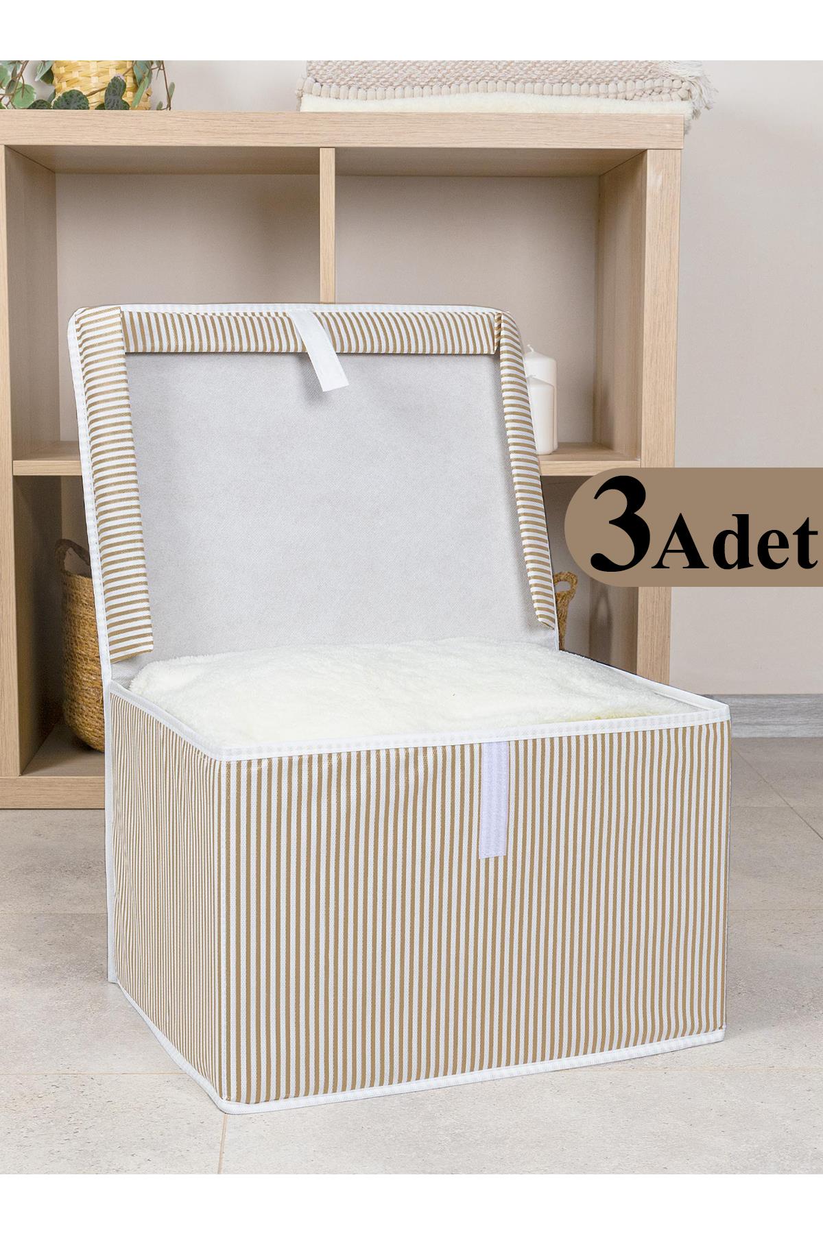 3 Adet Çok Amaçlı Düzenleyici Kutu Mini Boy Kahverengi