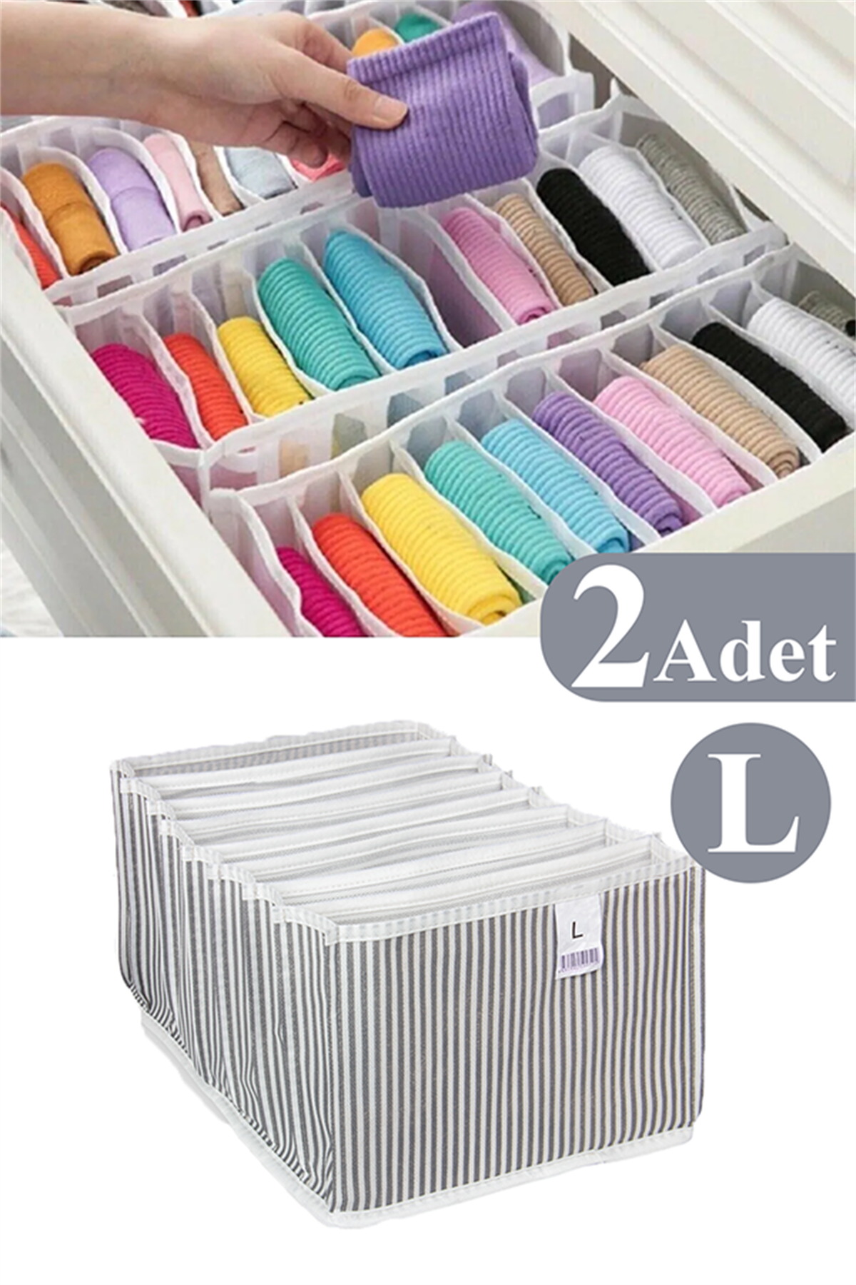 Akordiyon Çekmece Organizer Large 2 Adet