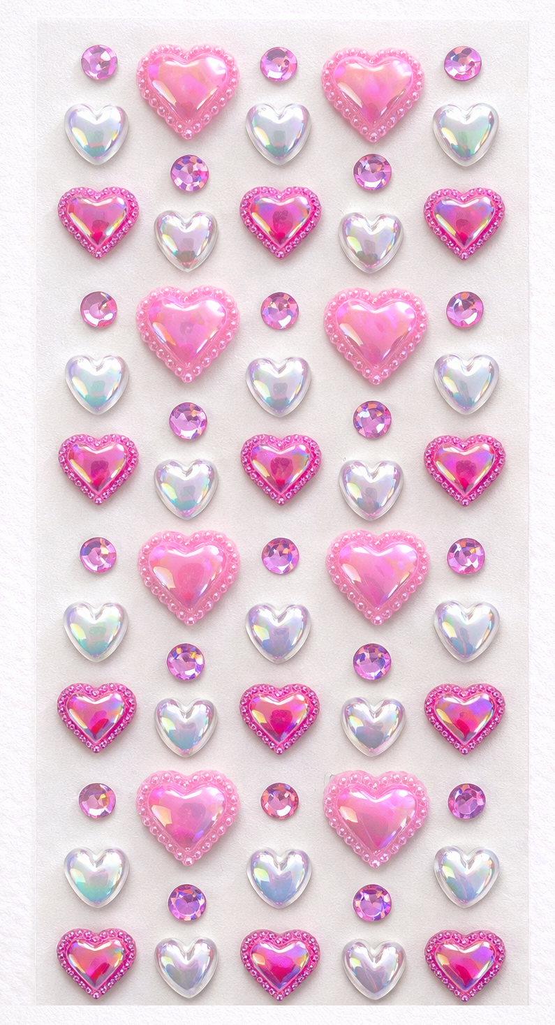 Pembe 3D Parlak Işıltılı Taş Sticker Yapışkanlı Tırnak Saç Süs Dekor DIY Yılbaşı Hobi Süsleme Seti