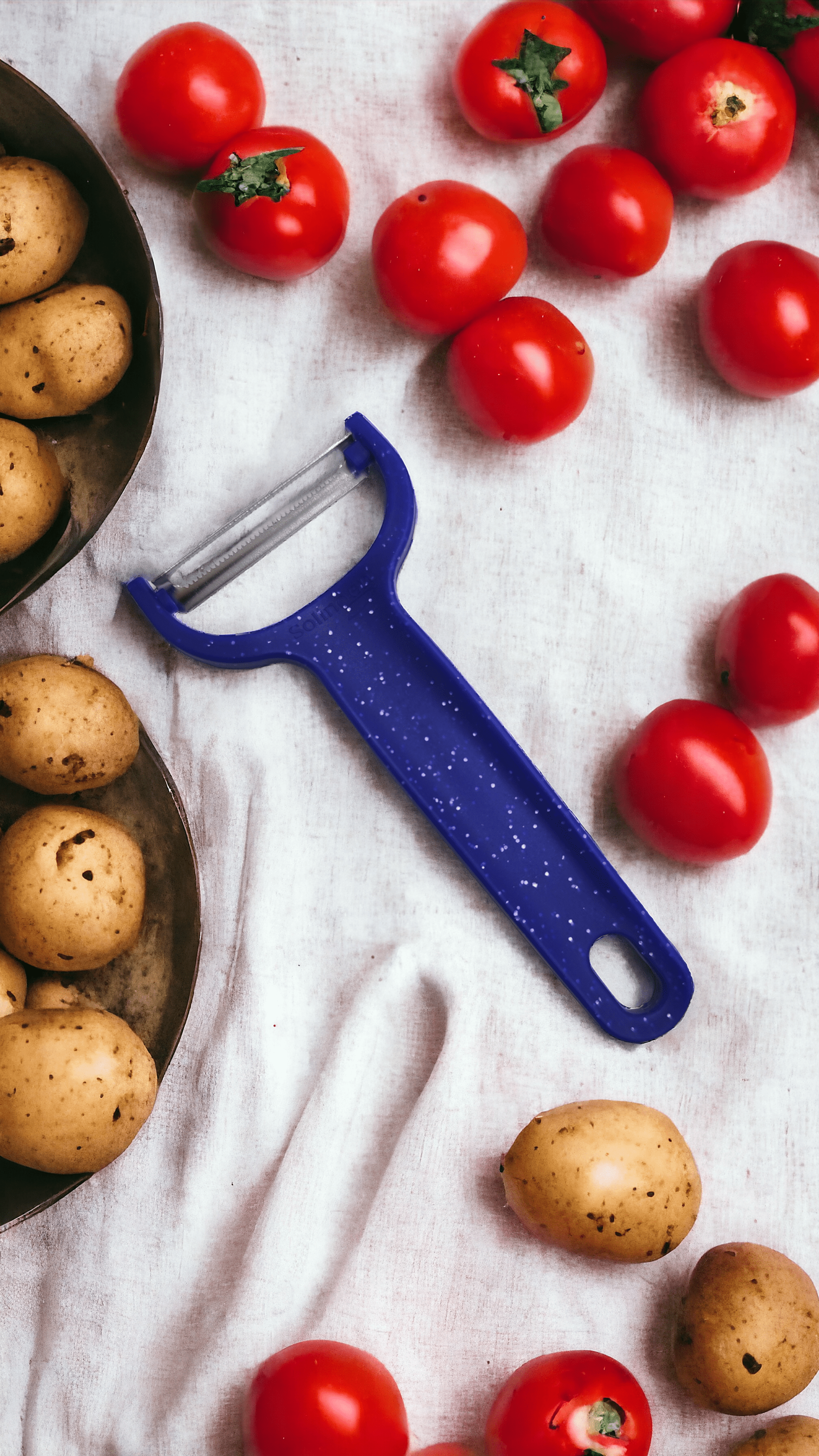 Solingen Paslanmaz Çelik Ağızlı Soyacak Meyve Sebze Soyacağı Mor