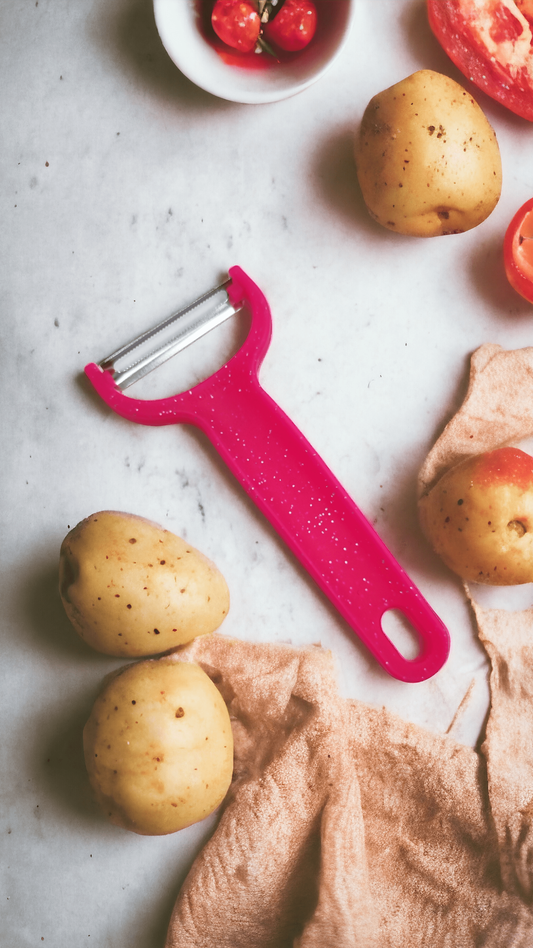 Solingen Paslanmaz Çelik Ağızlı Soyacak Meyve Sebze Soyacağı Pembe