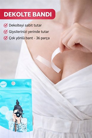 36 Parça Şeffaf Elbise Sabitleyici Dekolte Takı Kıyafet Sabitleme Bandı Elbise Kaydırmaz Bant
