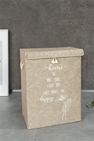 Keçe Kapaklı Mega Kutu Bej 55x41x30 cm