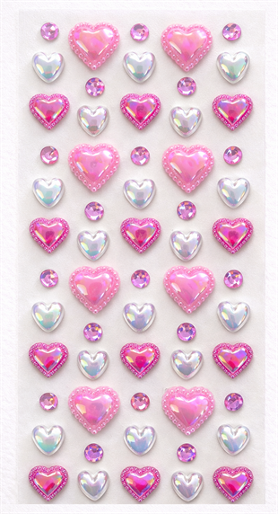 Pembe 3D Parlak Işıltılı Taş Sticker Yapışkanlı Tırnak Saç Süs Dekor DIY Yılbaşı Hobi Süsleme Seti