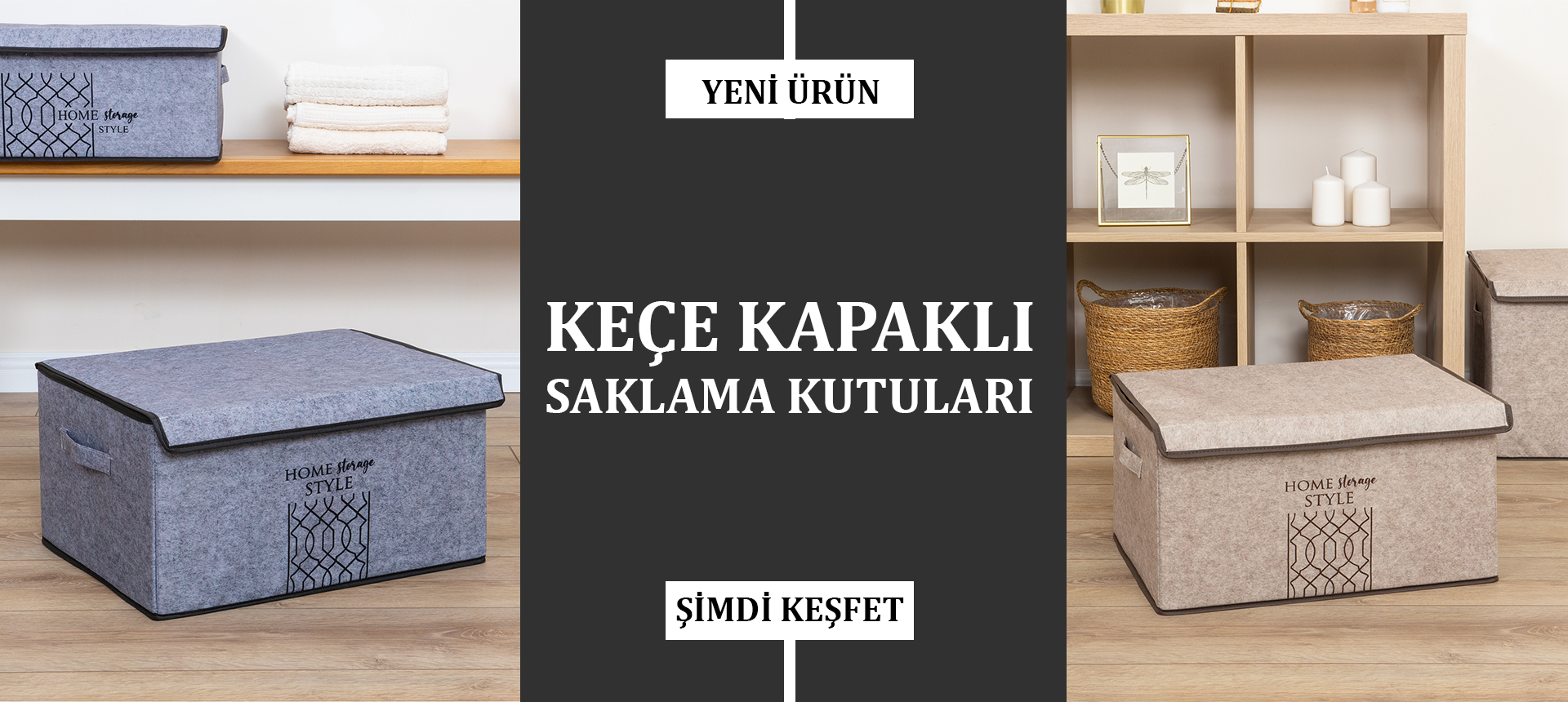 Keçe Kapaklı Saklama Kutuları