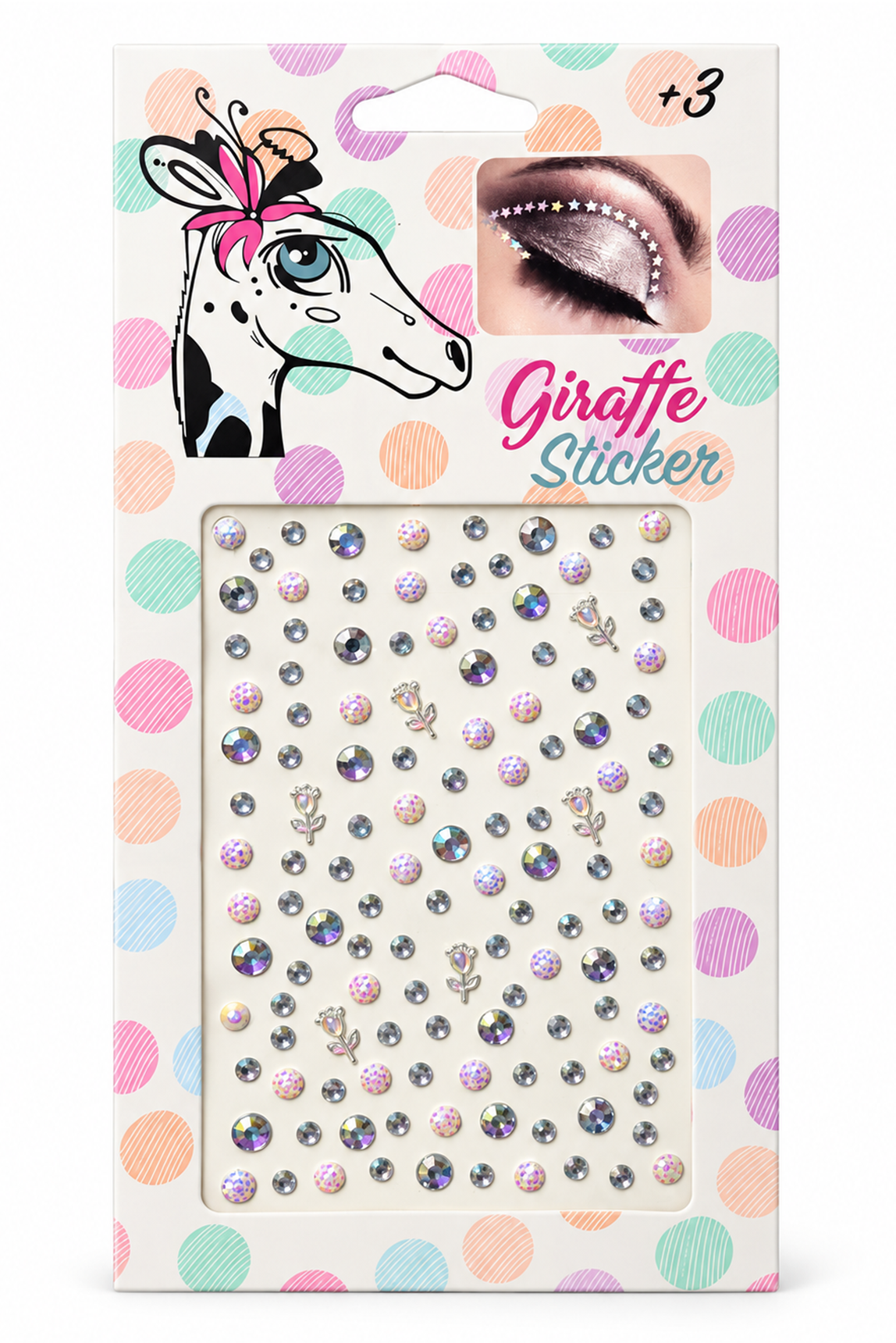 Beyaz Mini Çiçekli Taş Sticker Yapışkanlı Saç , Yüz Vücut Ve Tırnak Taşı Yılbaşı Süs Dekor Işıltılı Parlak