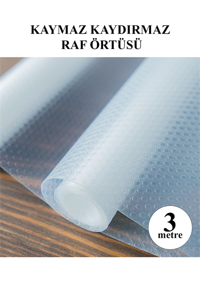 Eva Raflık Kaymaz Dolap İçi Çekmece Raf Örtüsü Kaydırmaz 45 cm X 3 Metre