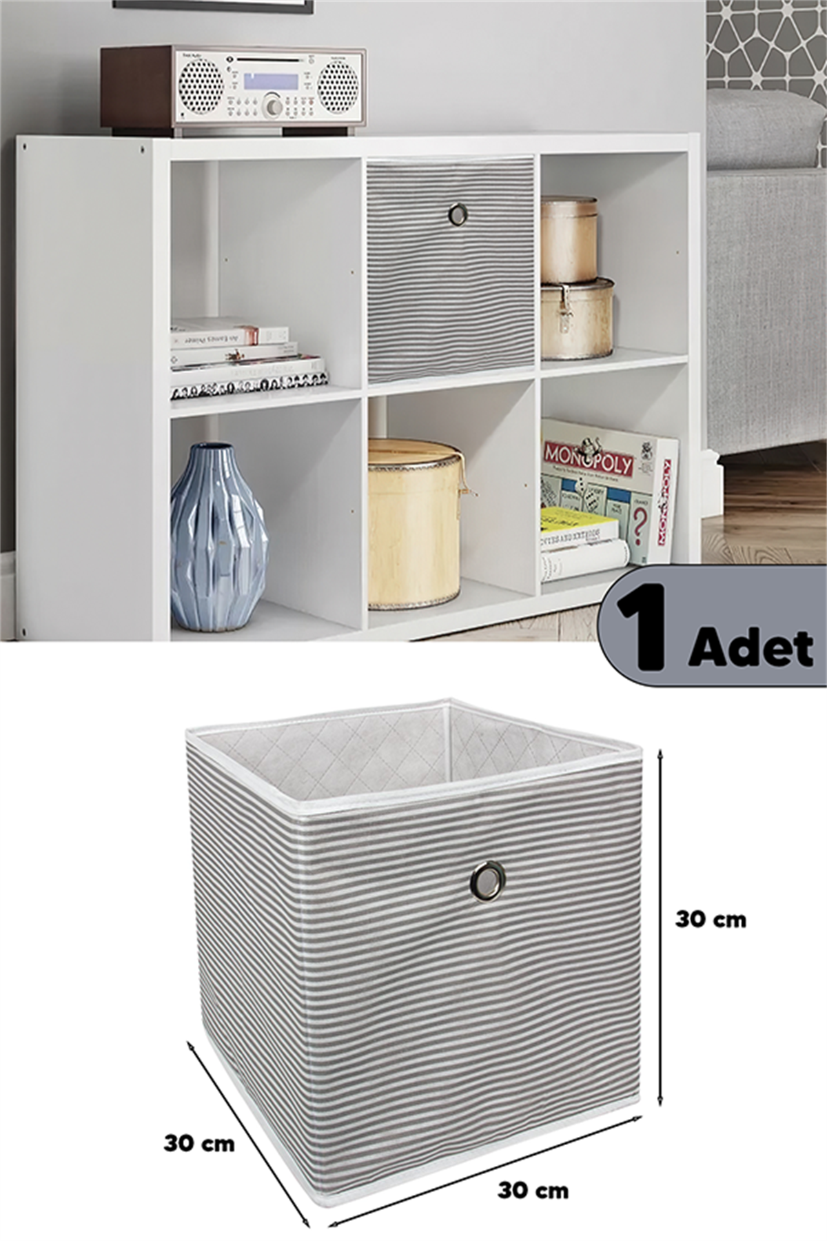 Raf Organizer Gri 30x30x30 Cm