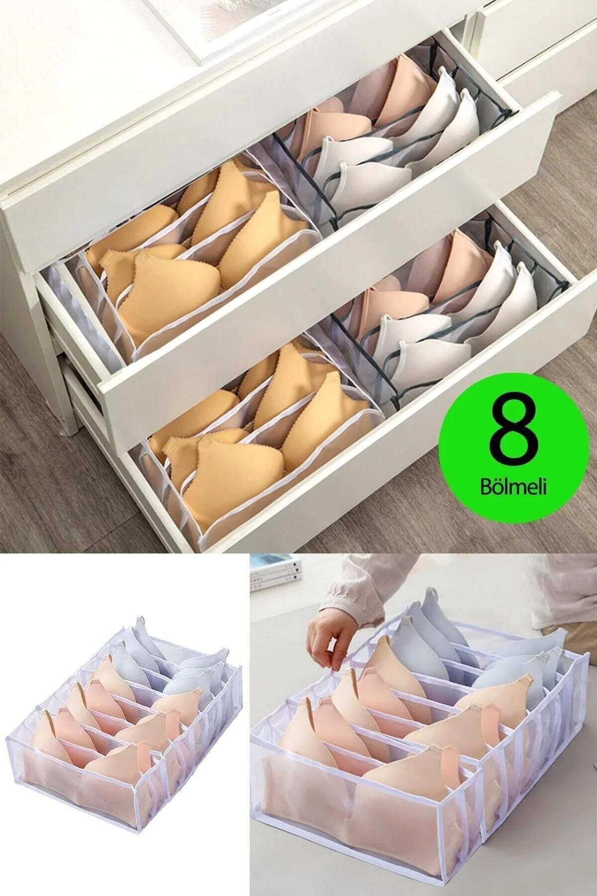 Şeffaf Sütyen Düzenleyici Çekmece Dolap İçi Organizer 36 X 29 X 12 Cm