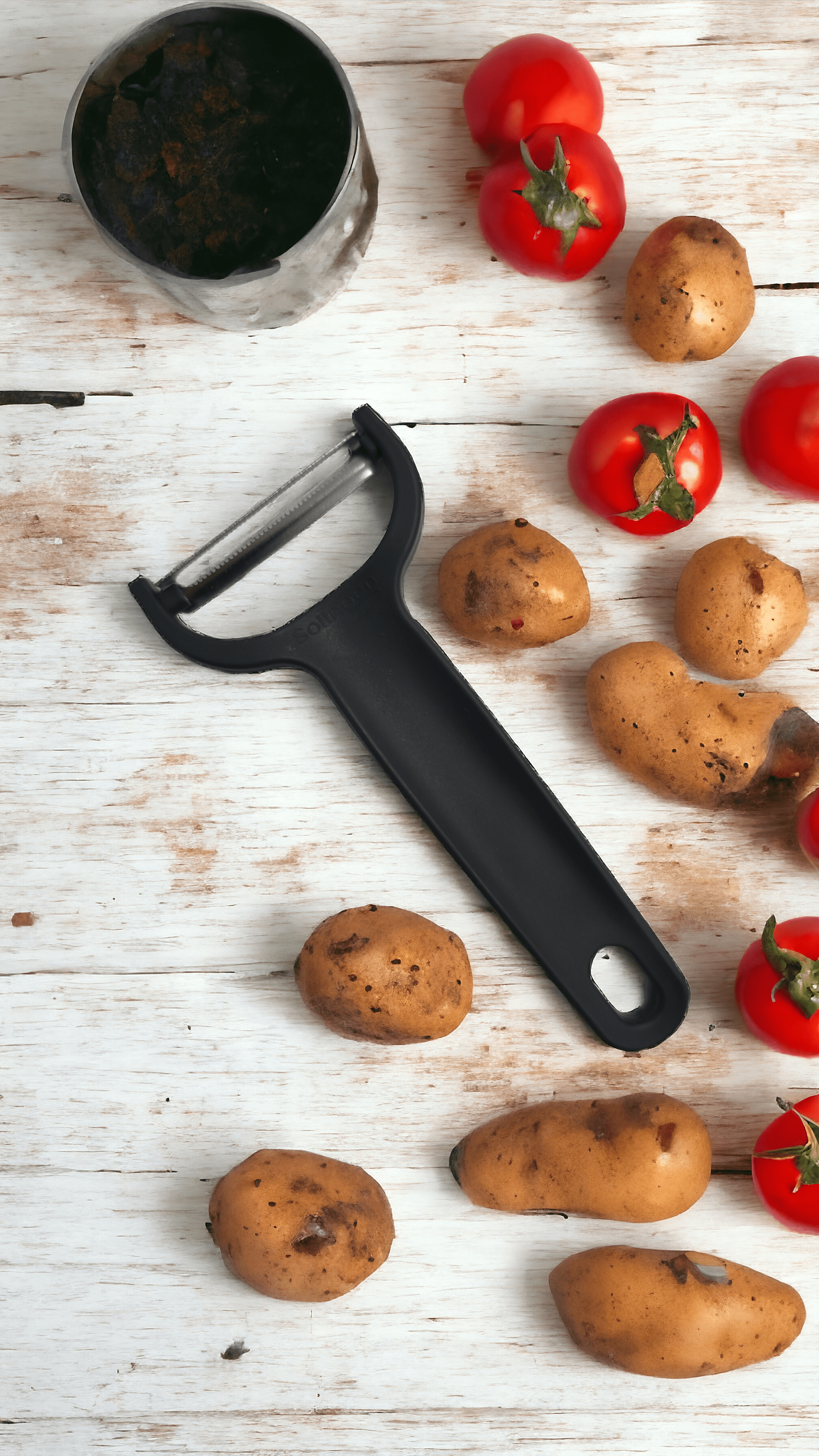 Solingen Paslanmaz Çelik Ağızlı Soyacak Meyve Sebze Soyacağı Gri